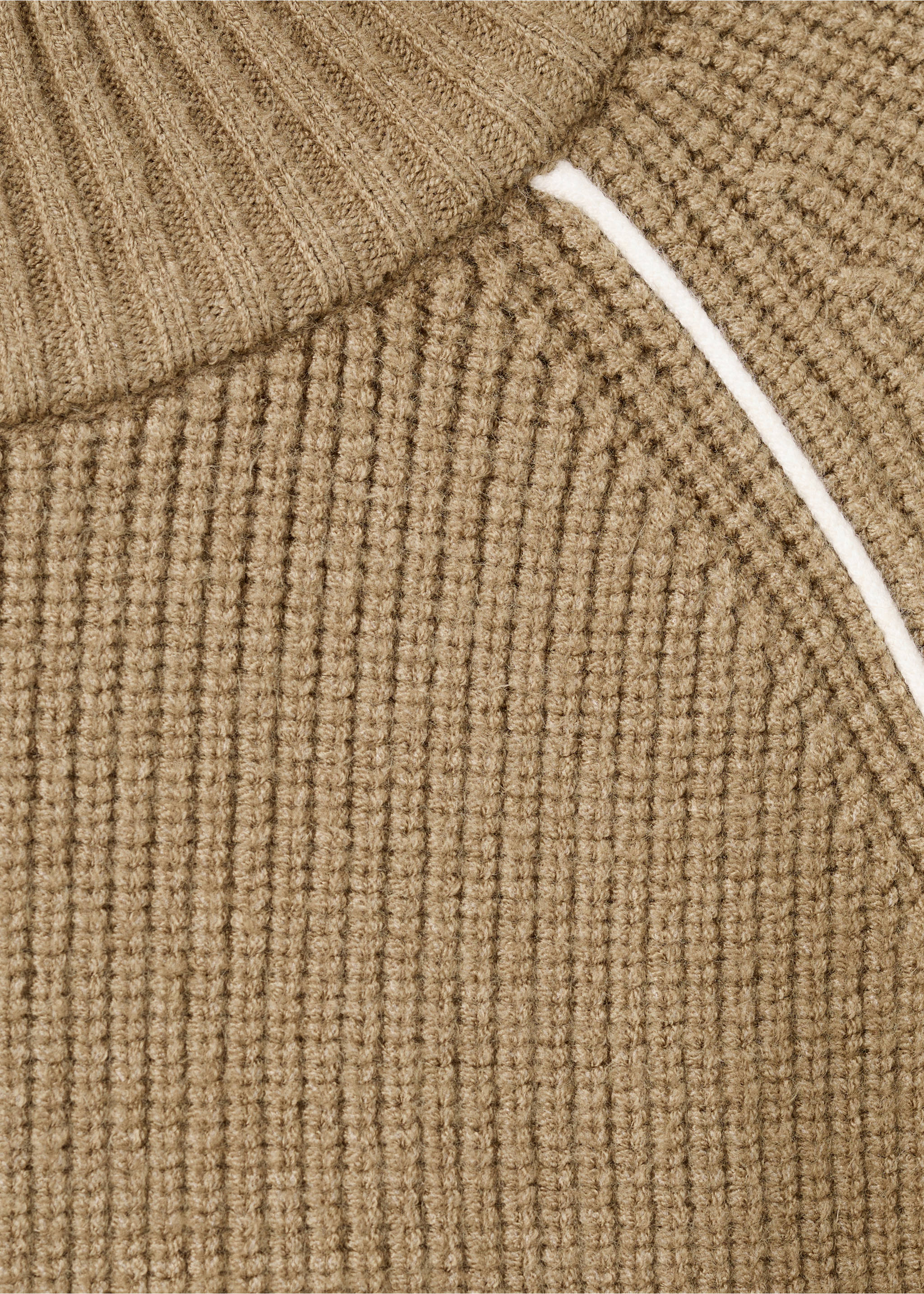 对比色条纹铂金斯领针织衫 - null, 中褐色. Ref: 27031267-00.