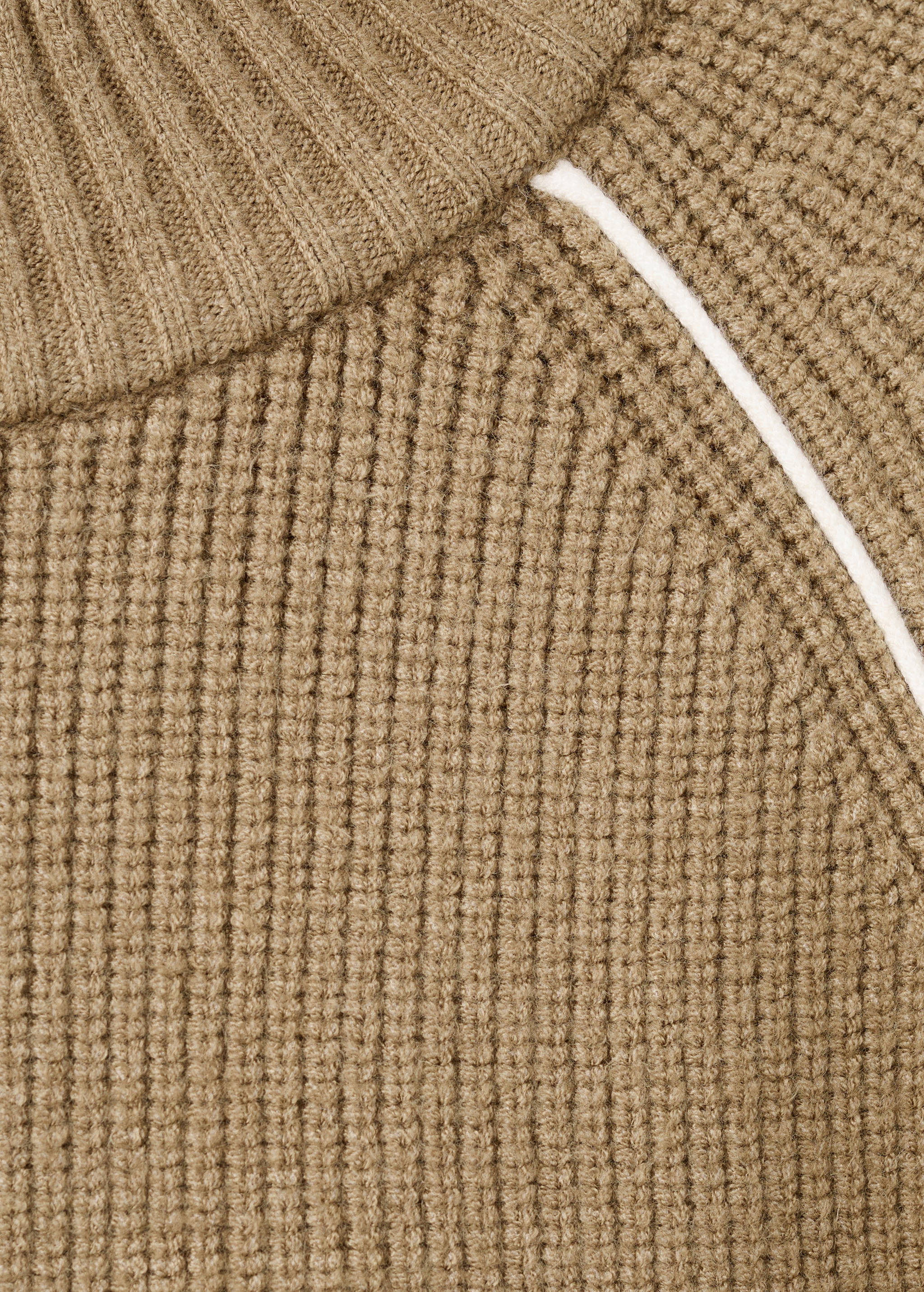 对比色条纹铂金斯领针织衫 - null