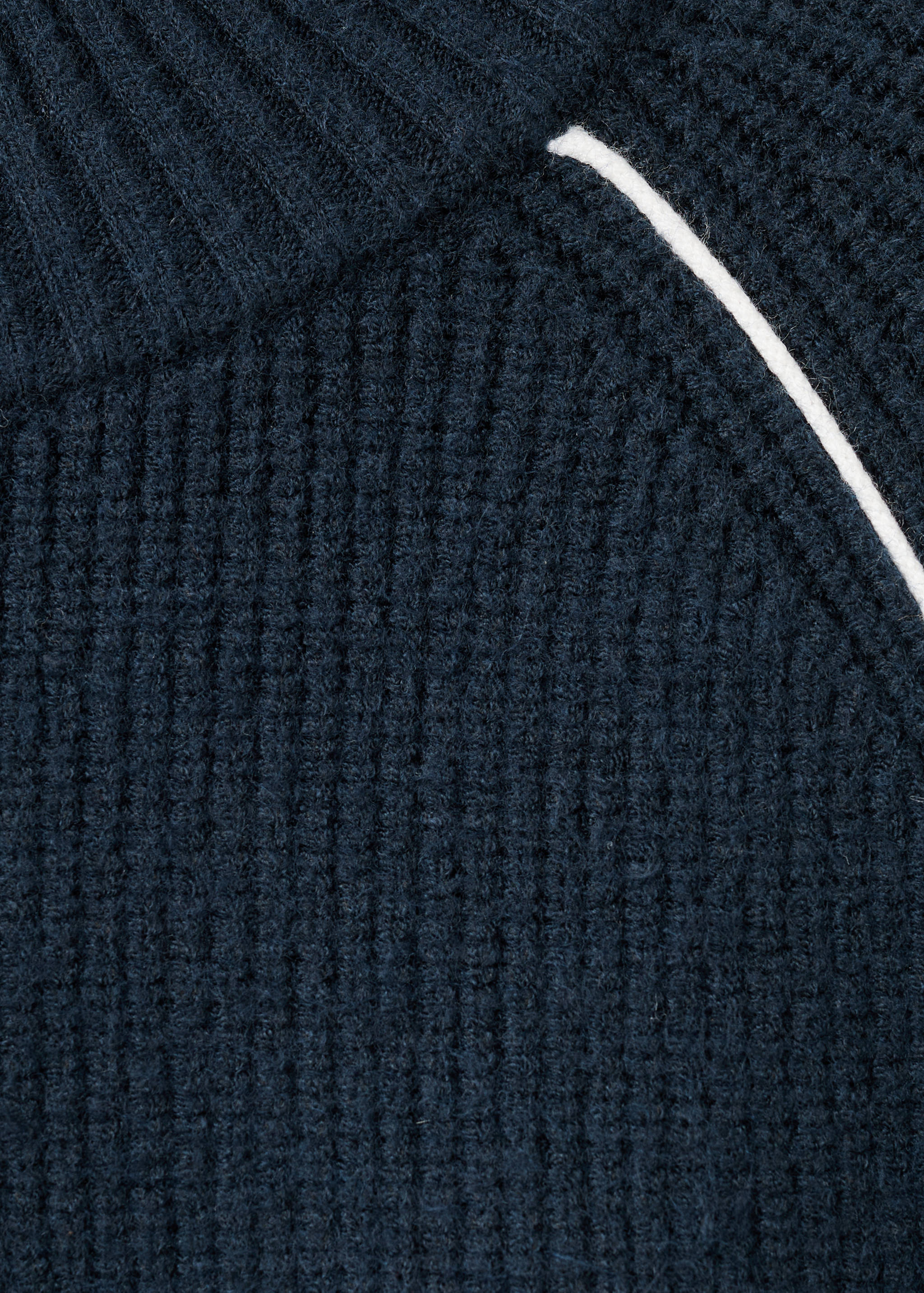 对比色条纹铂金斯领针织衫 - null