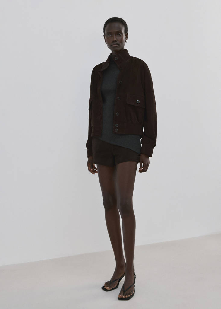 Sweater with asymmetrical turtleneck — Charcoal