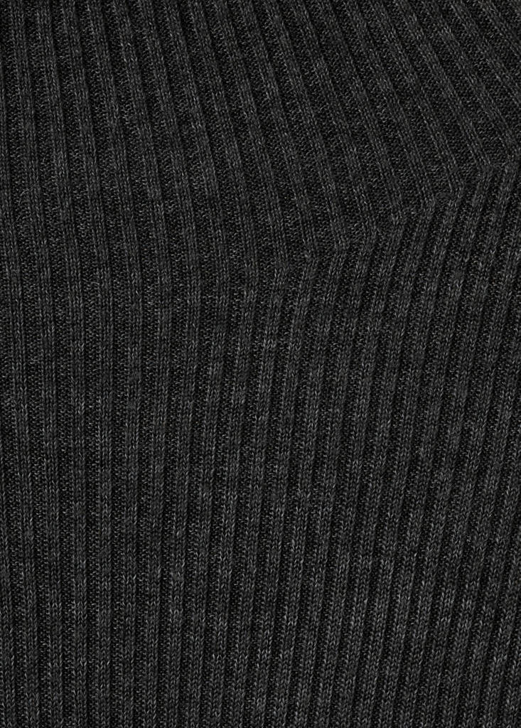Sweater with asymmetrical turtleneck — Charcoal
