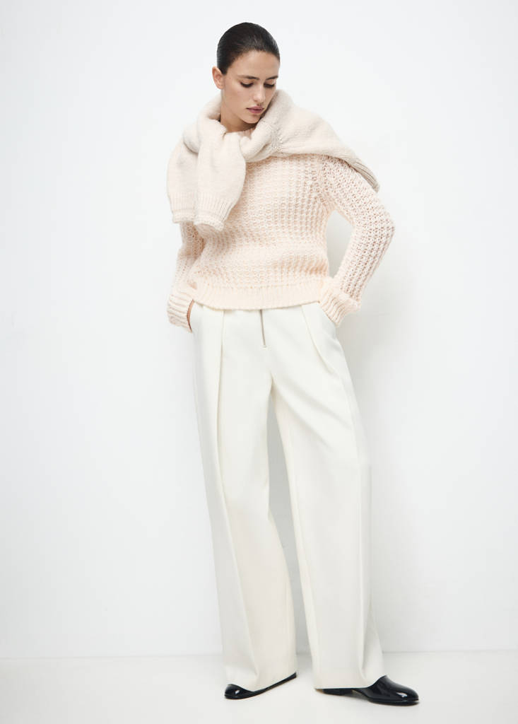 Openwork knit sweater — Ecru