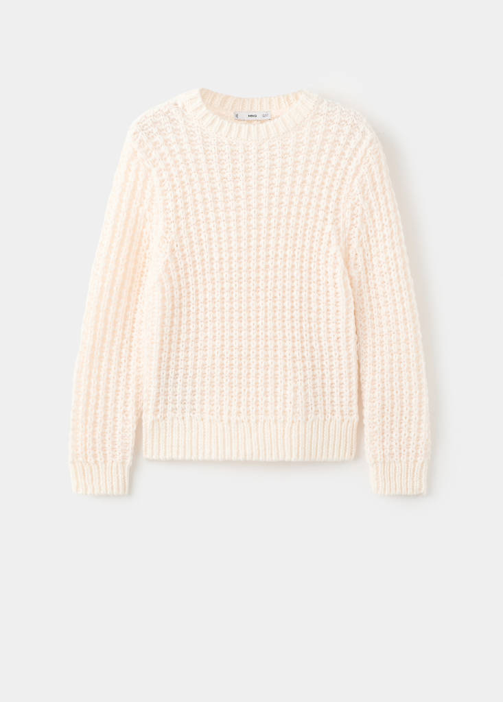Openwork knit sweater — Ecru