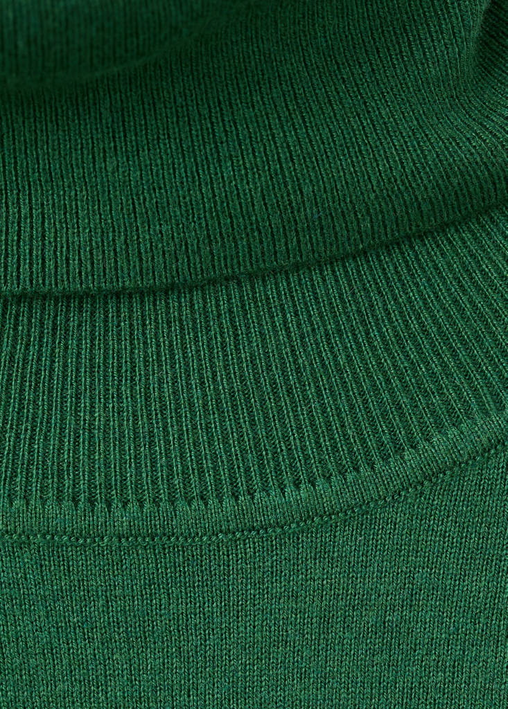 Turtleneck knitted sweater — Dark Green
