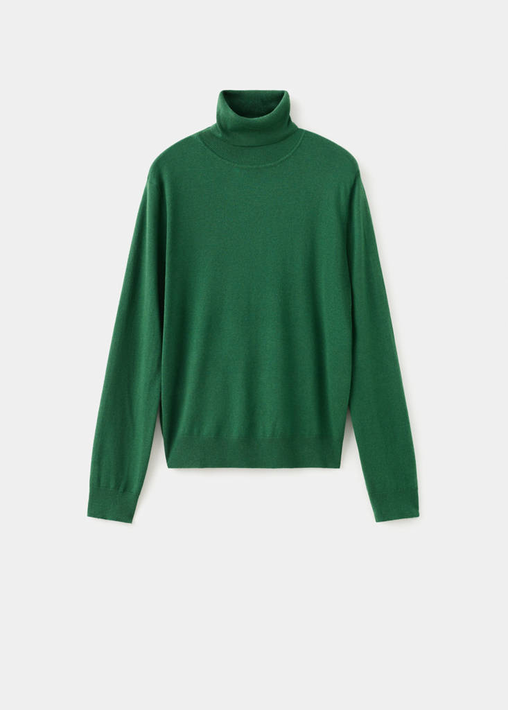 Turtleneck knitted sweater — Dark Green