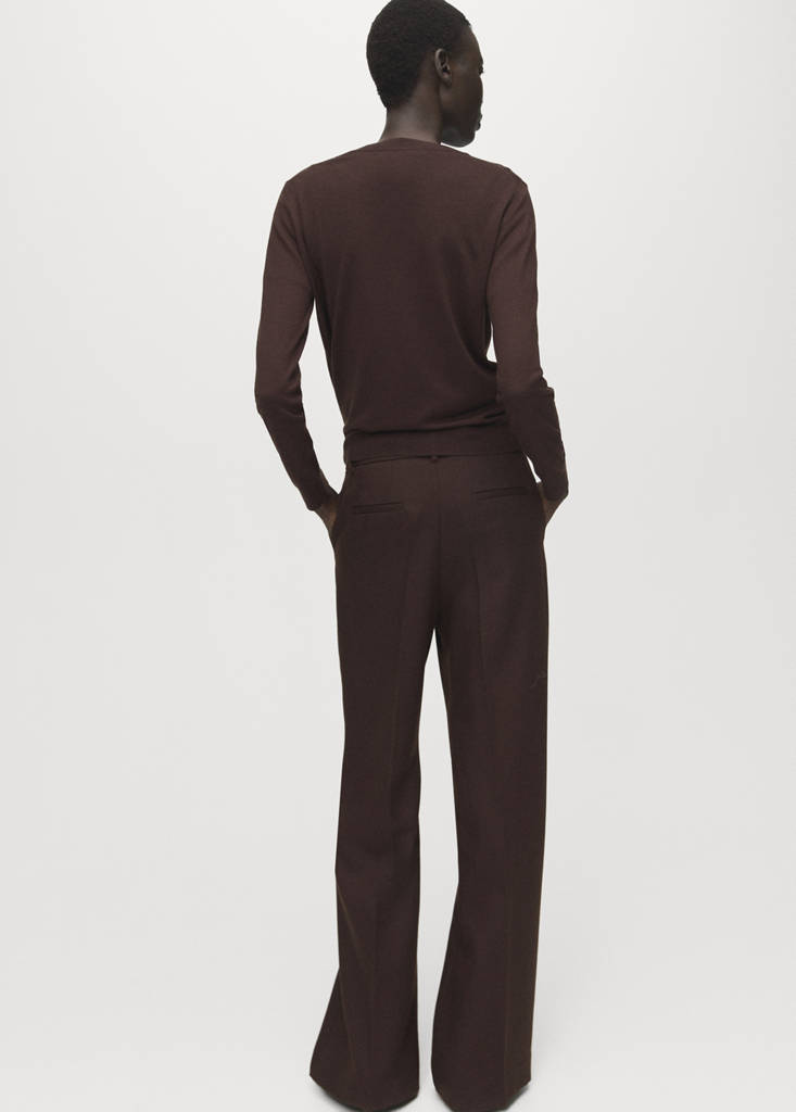 Fine-knit crew-neck sweater — Chocolate