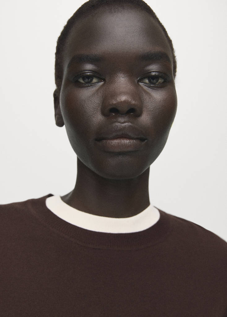 Fine-knit crew-neck sweater — Chocolate