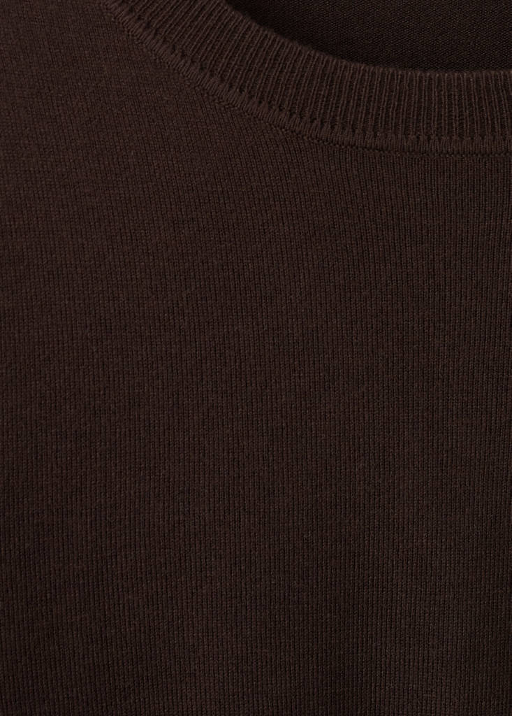 Fine-knit crew-neck sweater — Chocolate