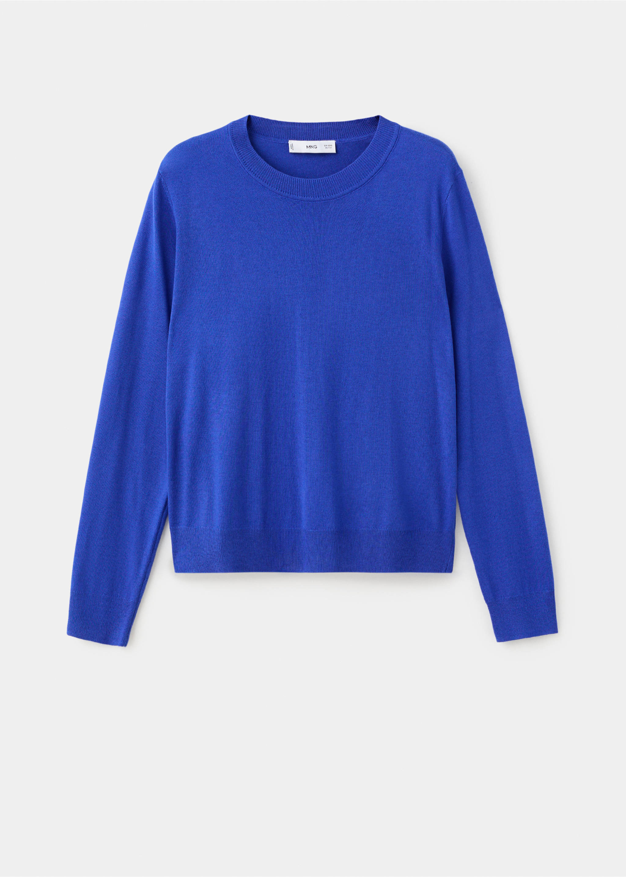 Fine-knit crew-neck sweater - Article without model, Vibrant blue. Ref: 27031275-00.
