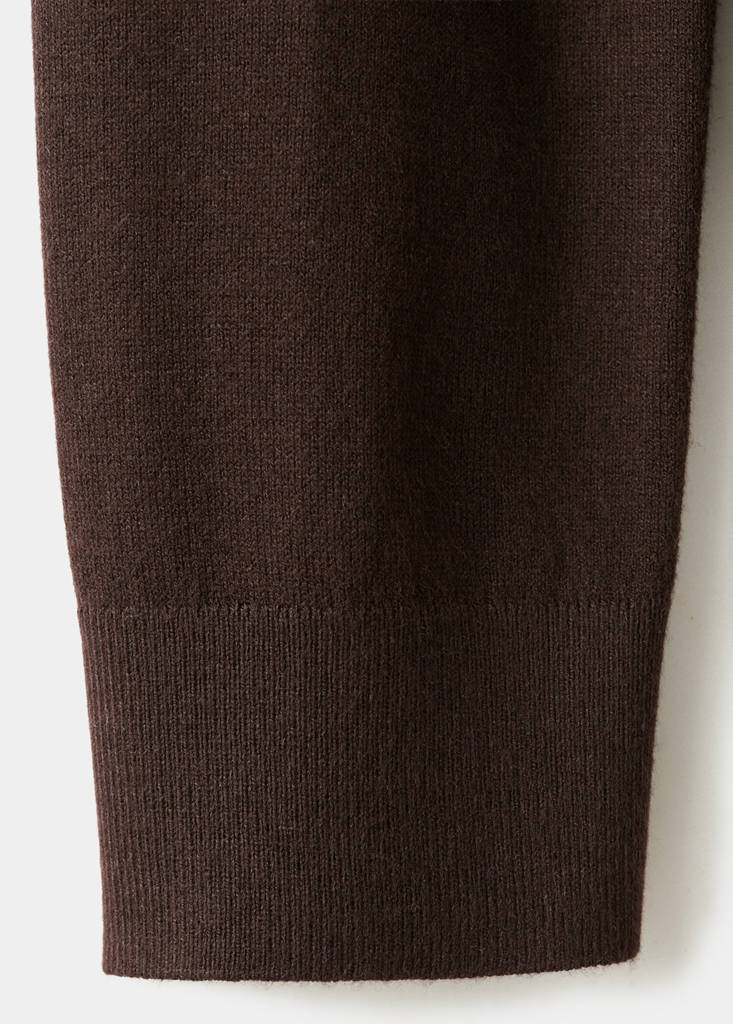V-neck knit sweater — Chocolate