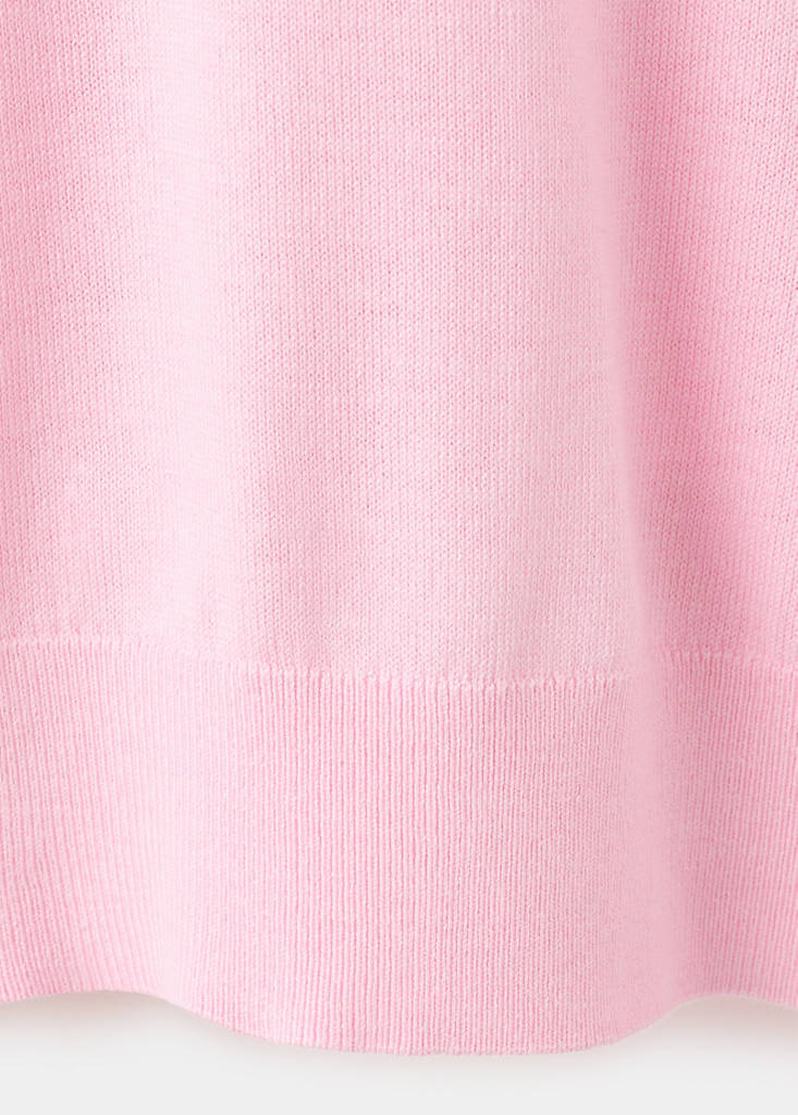 V-neck knit sweater — Pastel Pink