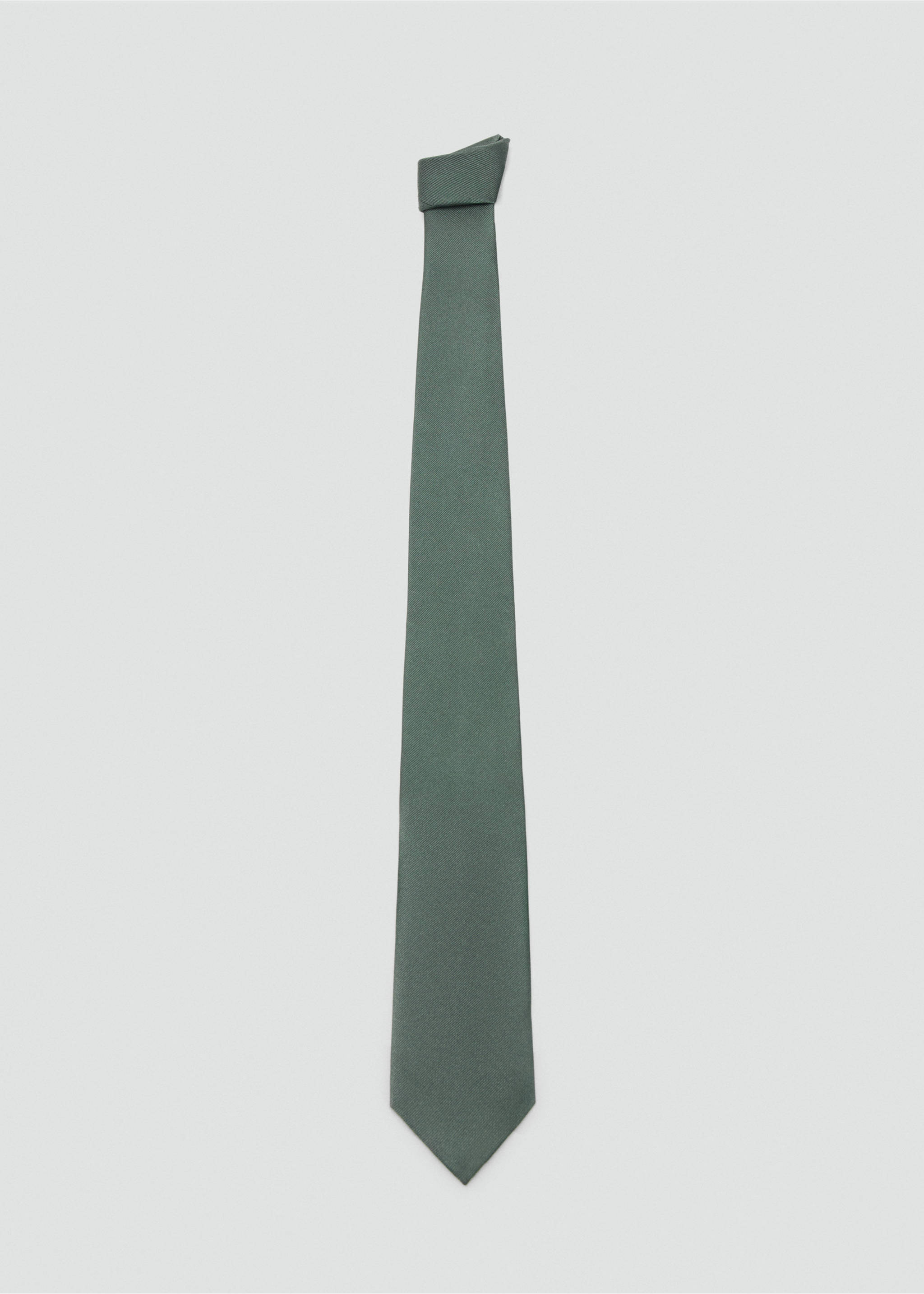 Plain silk tie - Article without model, Green. Ref: 27031277-00.