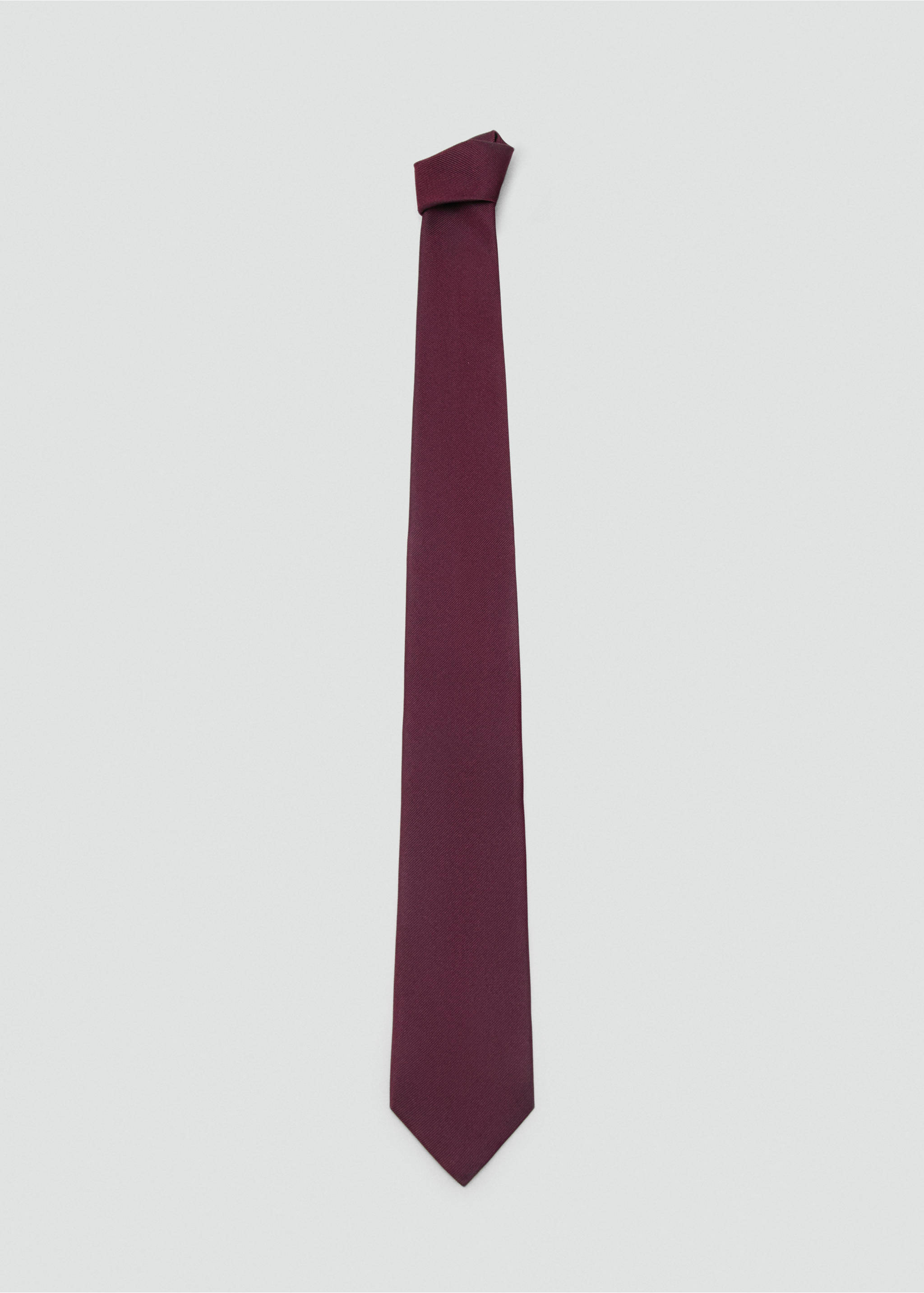 Plain silk tie - Article without model, Burgundy. Ref: 27031277-00.