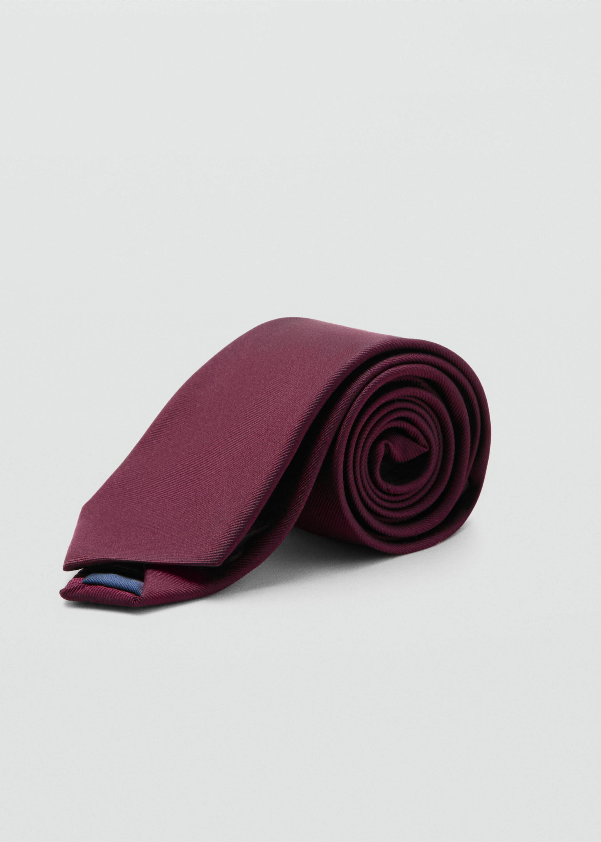 Plain silk tie - Medium plane, Burgundy. Ref: 27031277-00.