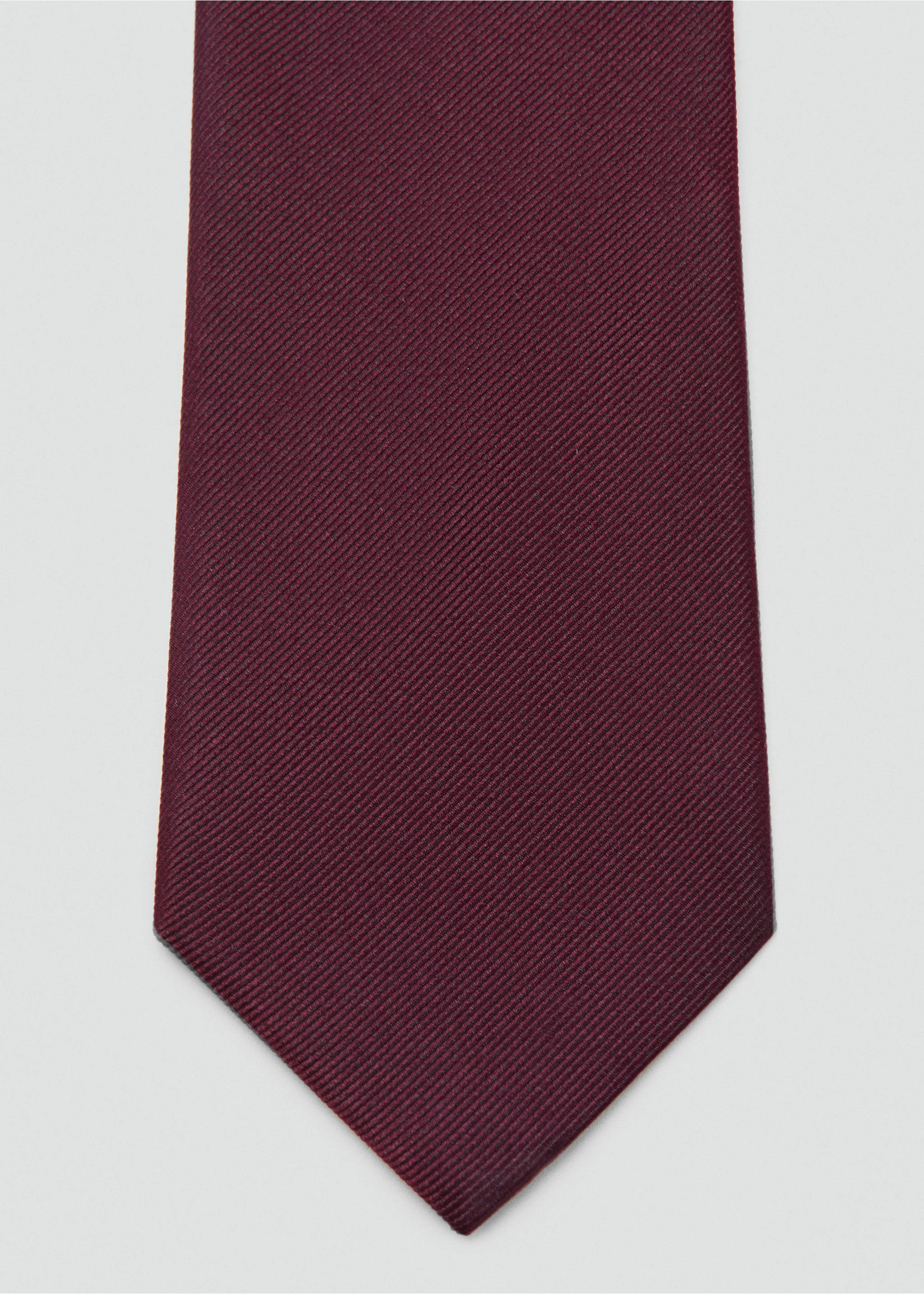 Plain silk tie - Details of the article 1, Burgundy. Ref: 27031277-00.