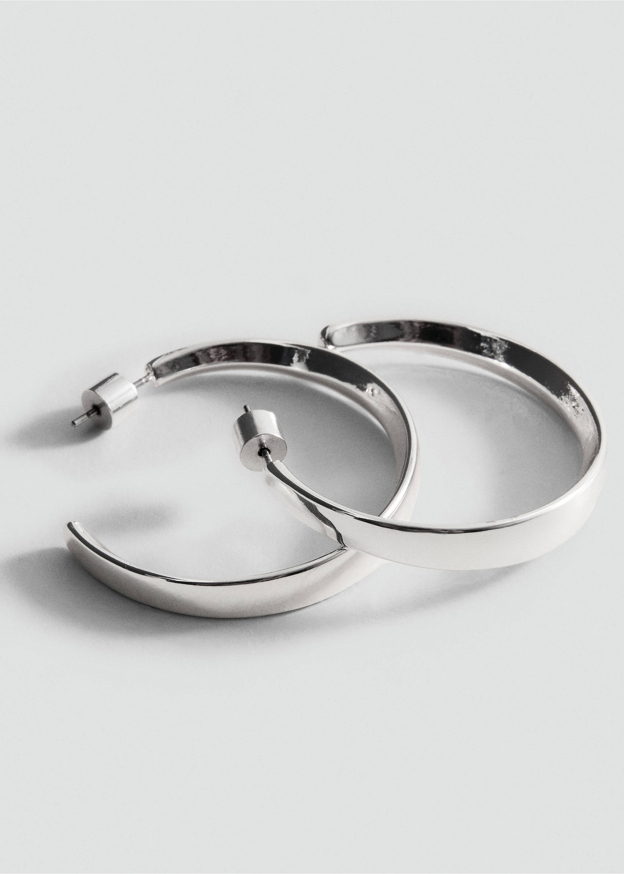 Hoop earrings - Medium plane, Silver. Ref: 27031278-00.