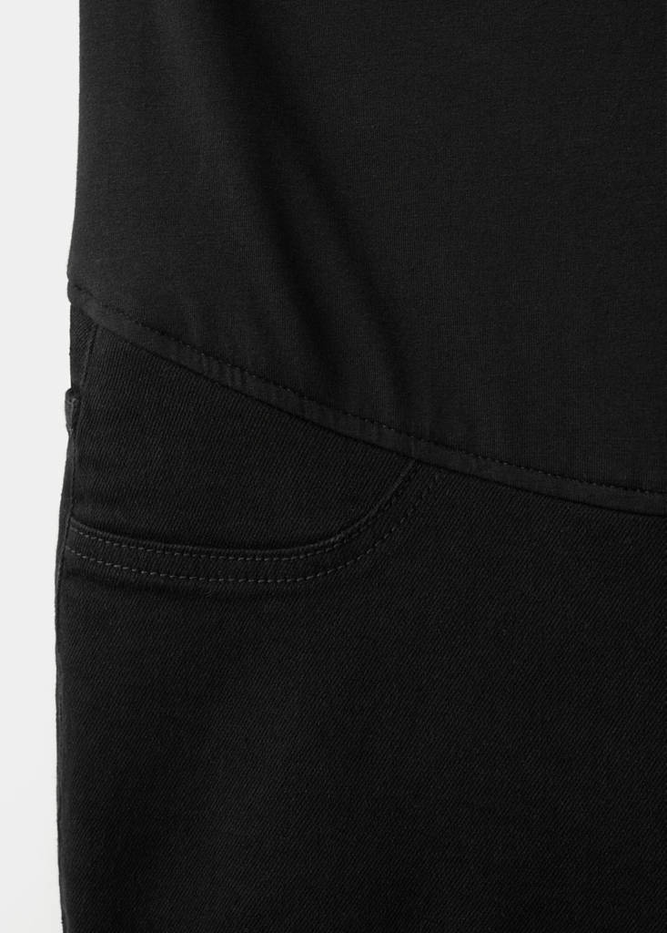 Maternity flared cropped jeans — Black denim