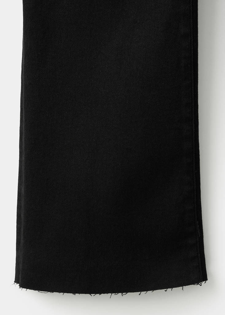 Maternity flared cropped jeans — Black denim