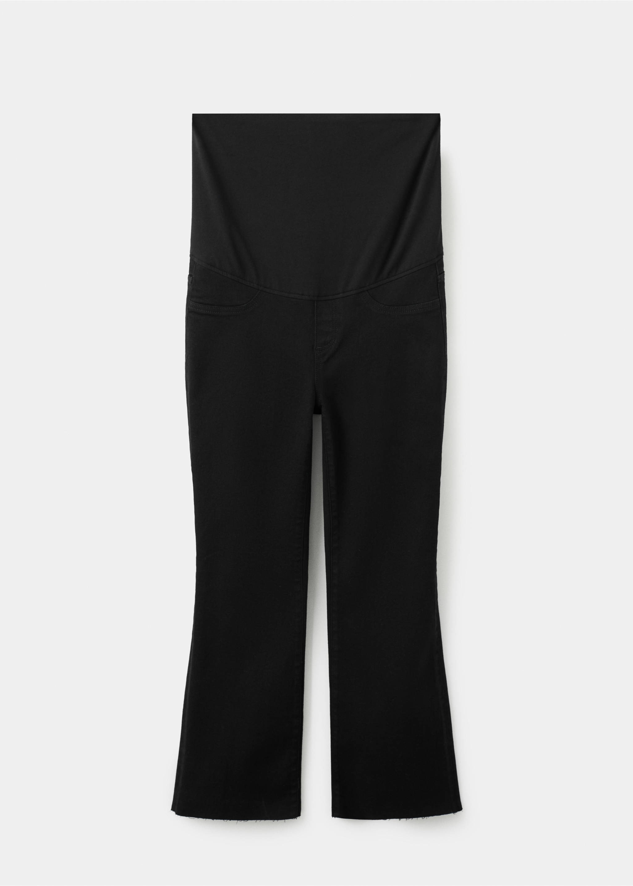 Maternity flared cropped jeans - Article without model, Black denim. Ref: 27031280-00.