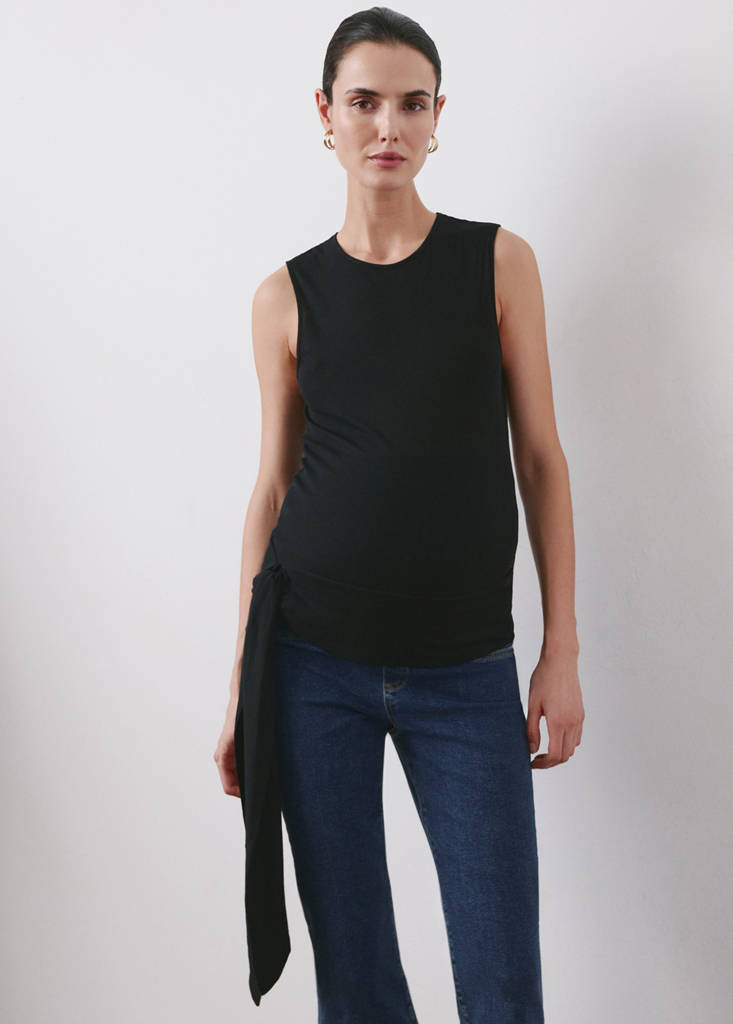 Maternity flared cropped jeans — Dark Blue