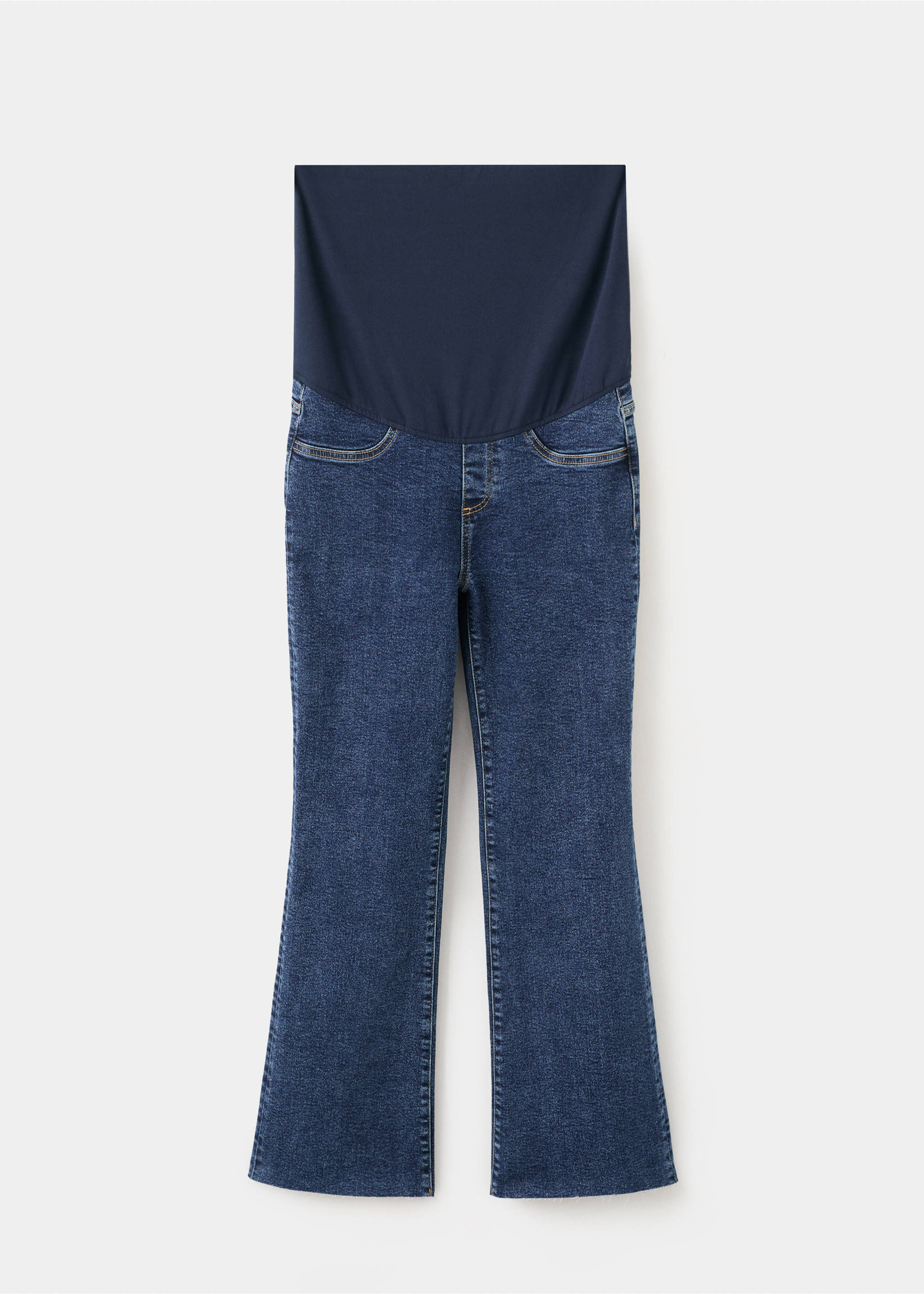 Maternity flared cropped jeans - Article without model, Dark Blue. Ref: 27031281-00.