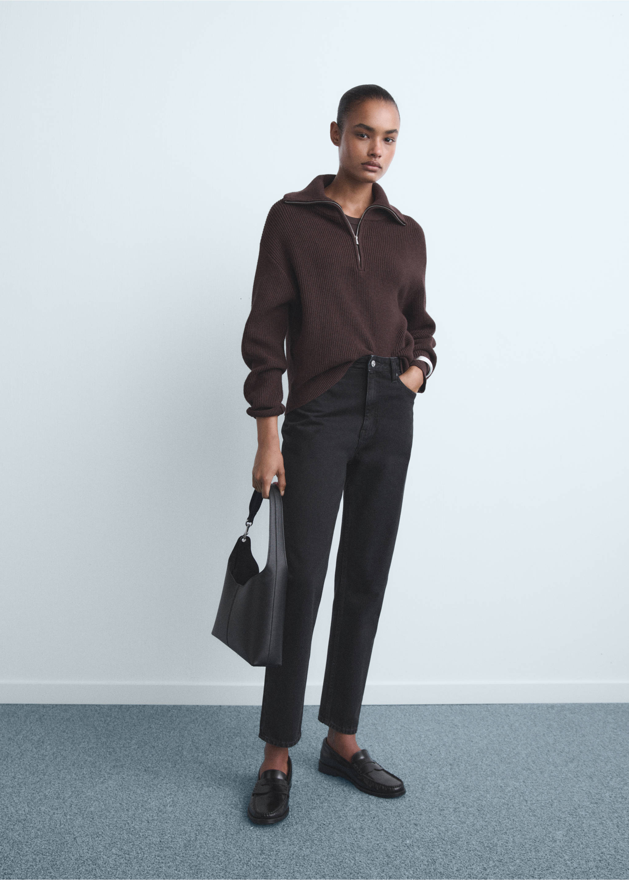 Mom2000 high-rise jeans - General plane, Black denim. Ref: 27031283-00.