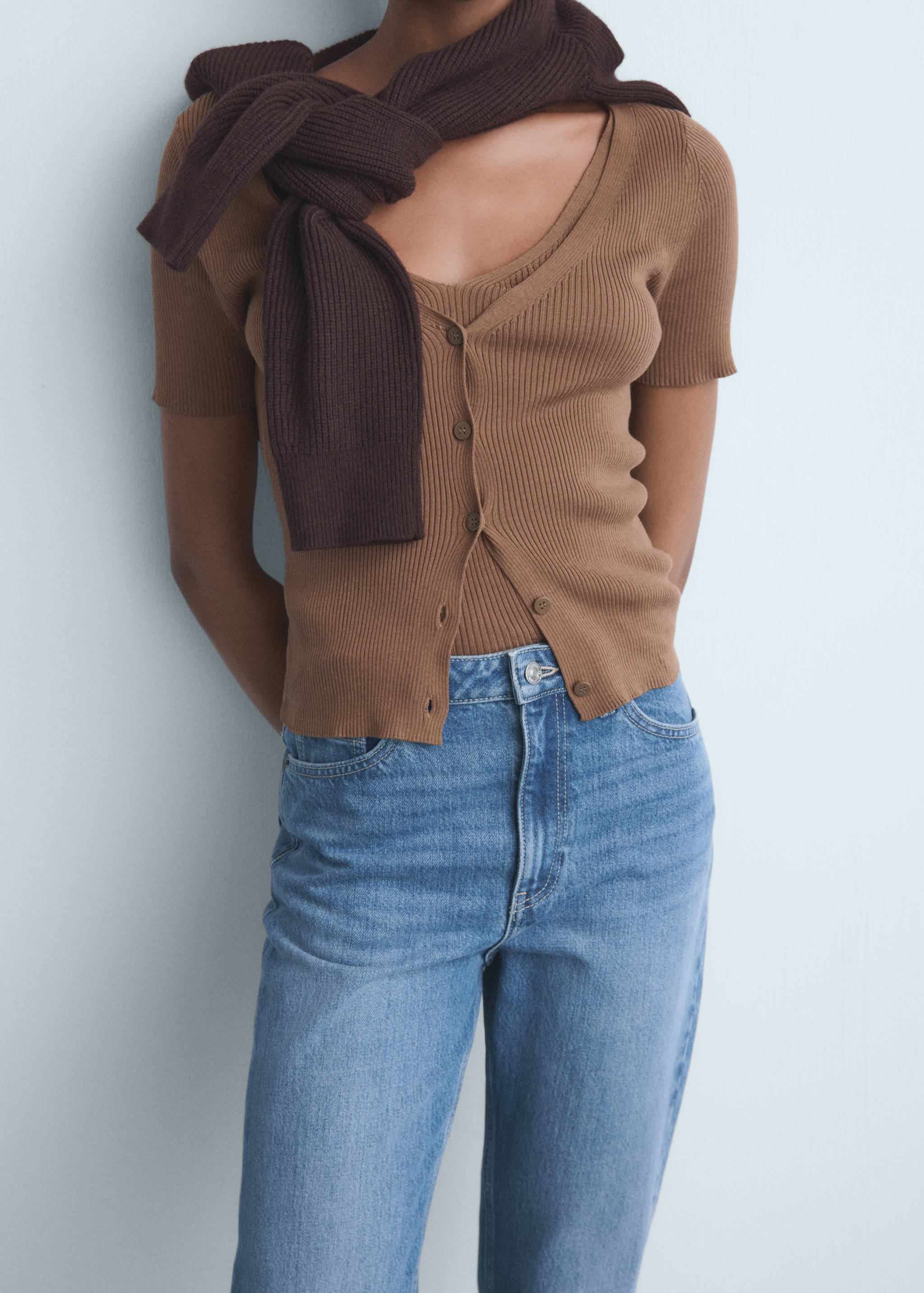 Calças de ganga Mom200 de modelo mom com cintura alta - Pormenor do artigo 3