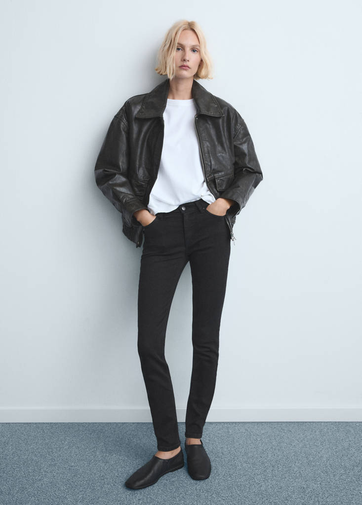 Mid-rise skinny jeans — Black denim