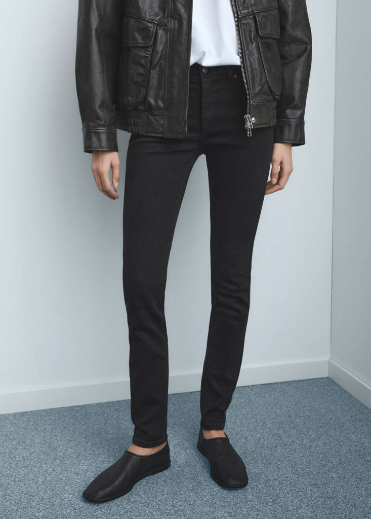 Mid-rise skinny jeans — Black denim