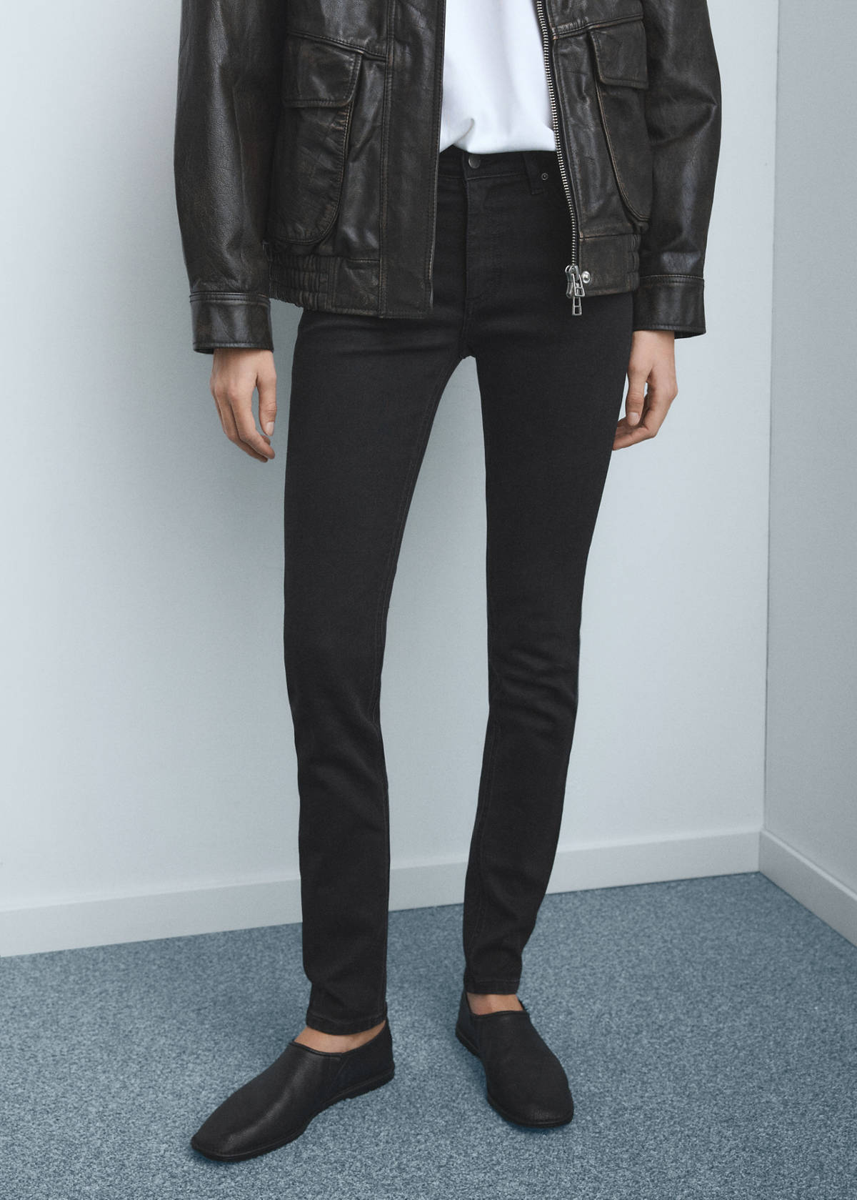 Mid-rise skinny jeans — Black denim