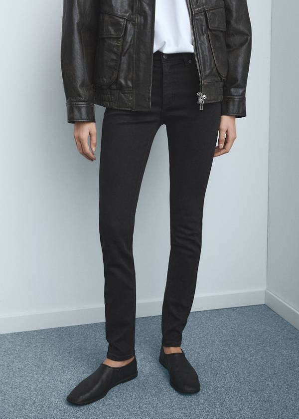 Mid-rise skinny jeans — Black denim