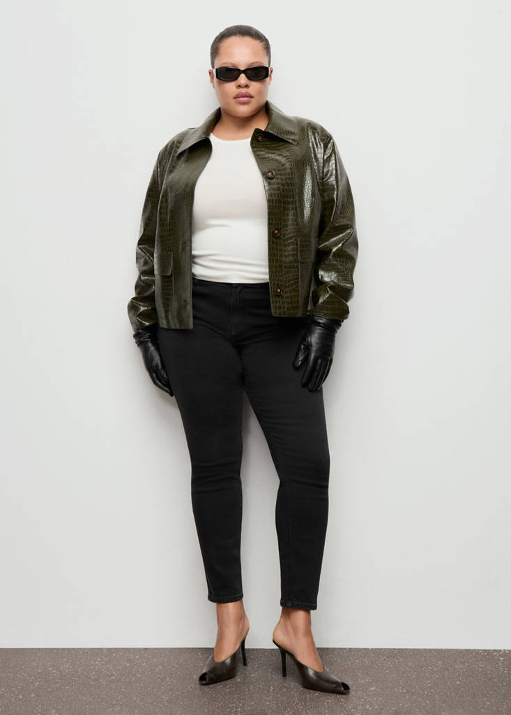 Mid-rise skinny jeans — Black denim
