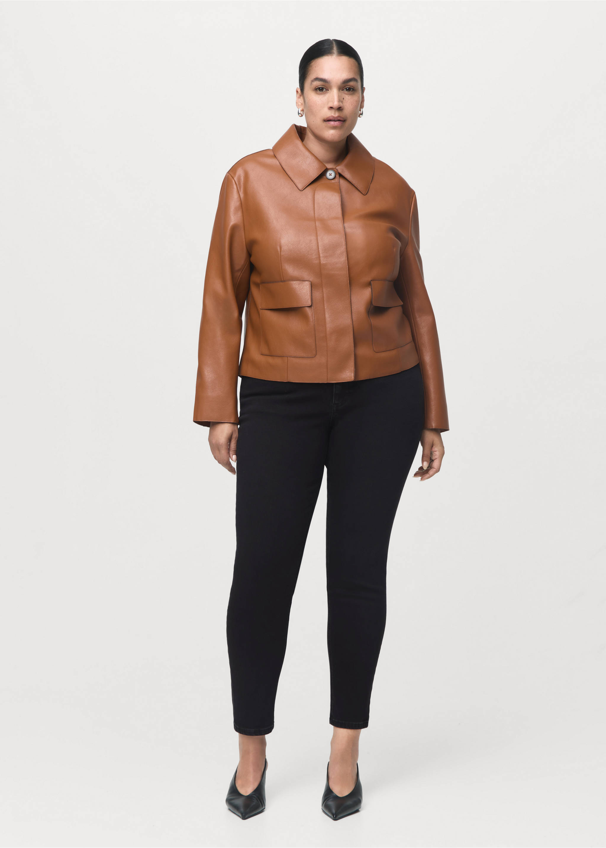 Mid-rise skinny jeans - Details of the article 3, Black denim. Ref: 27031286-00.