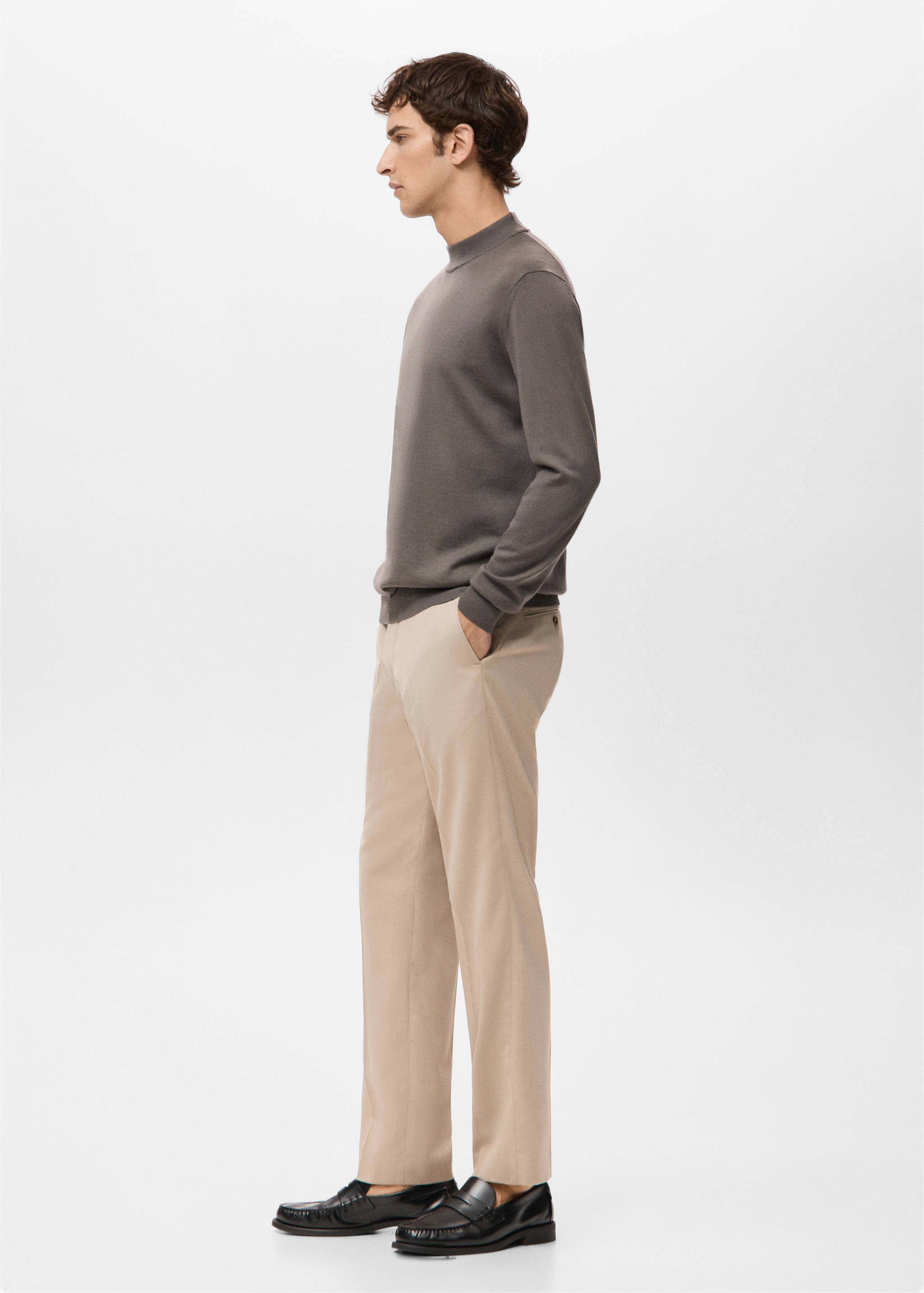 Свитер 100% шерсть с высоким воротником - Деталь изделия 2