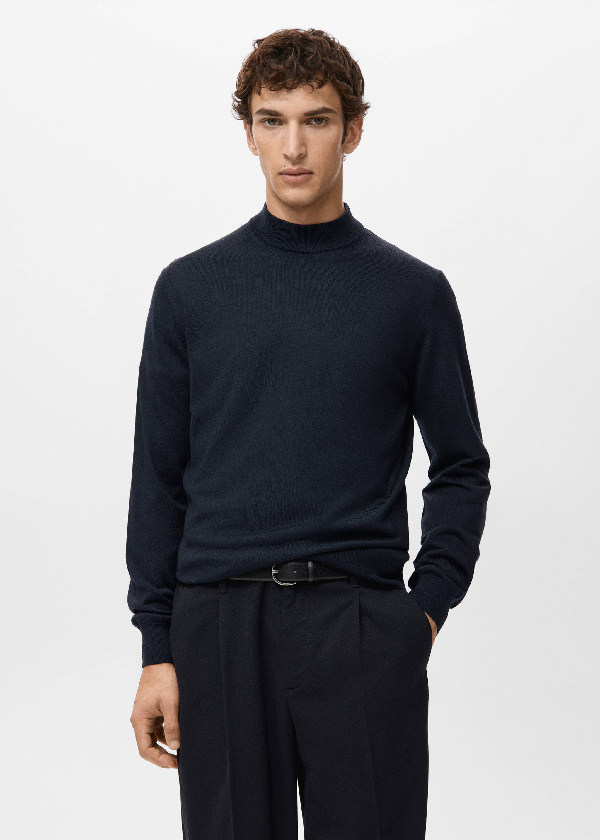 Jersey 100% lana cuello alto - Plano medio