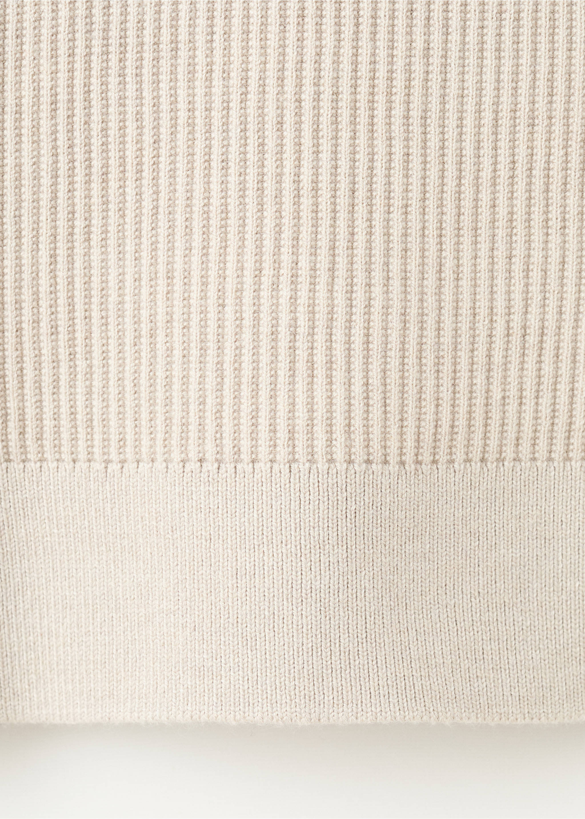 Fine rib-knit cotton sweater - Details of the article 0, Beige. Ref: 27031288-00.