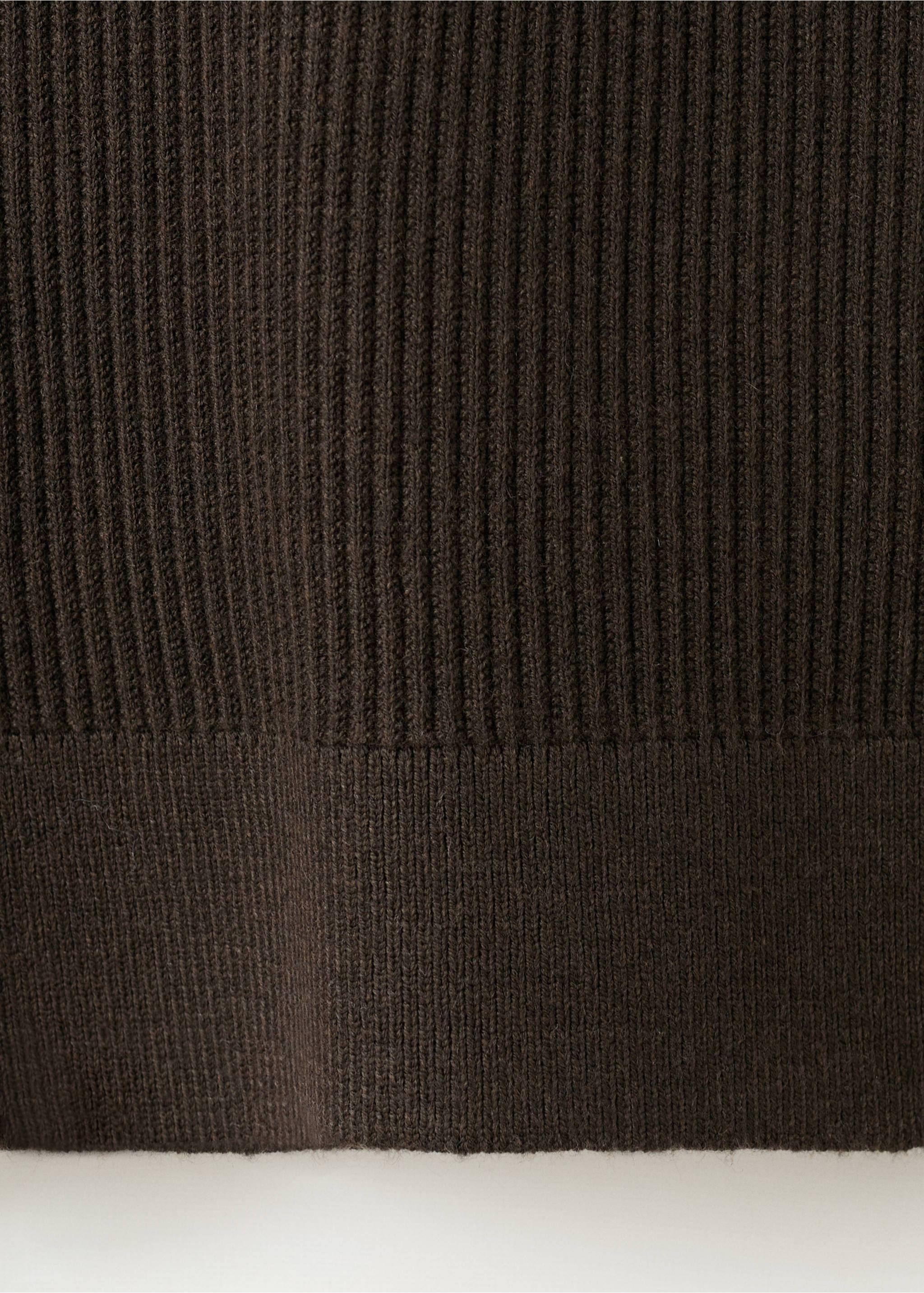 Fine rib-knit cotton sweater - Details of the article 0, Chocolate. Ref: 27031288-00.