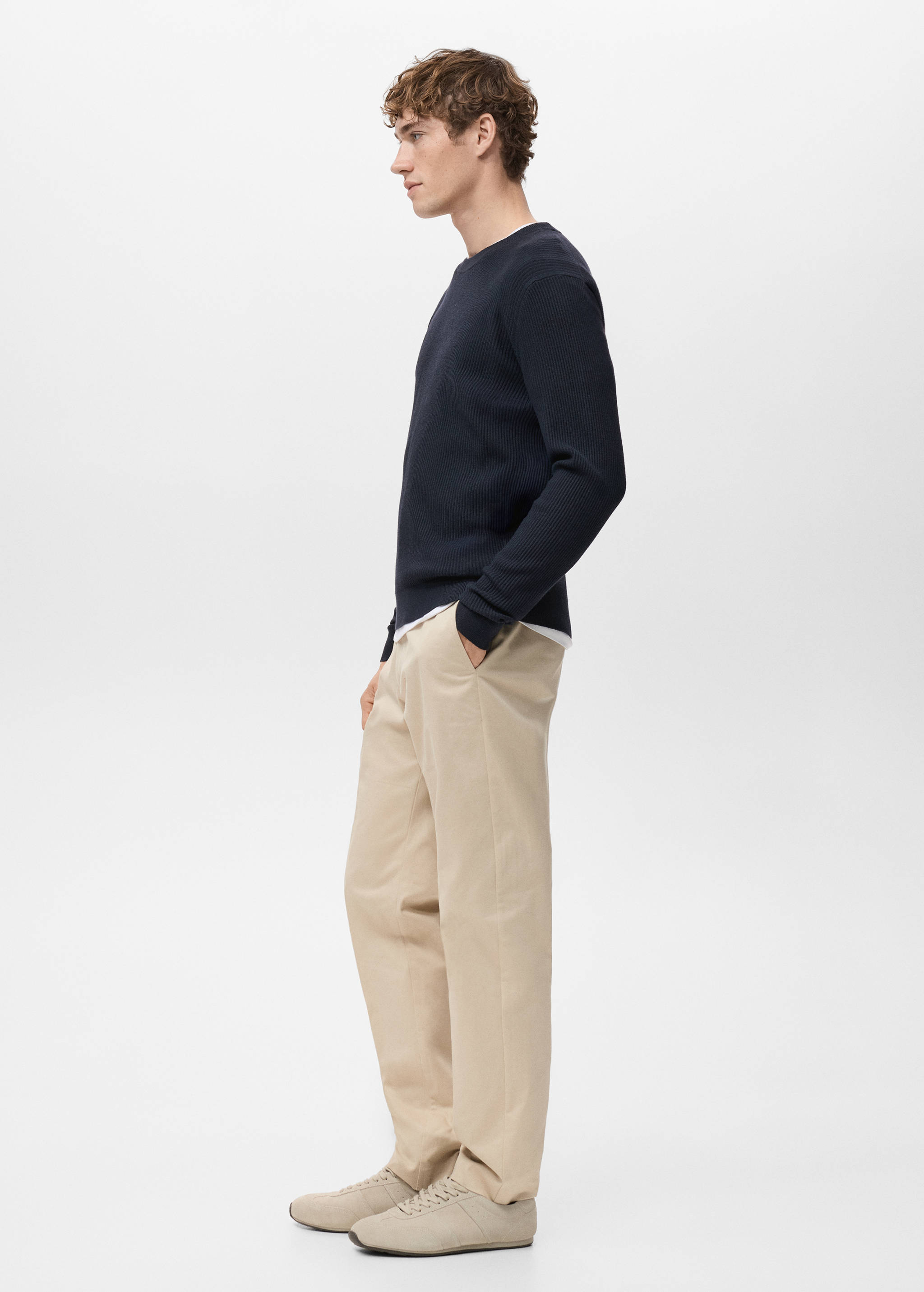 Fine rib-knit cotton sweater - Details of the article 2