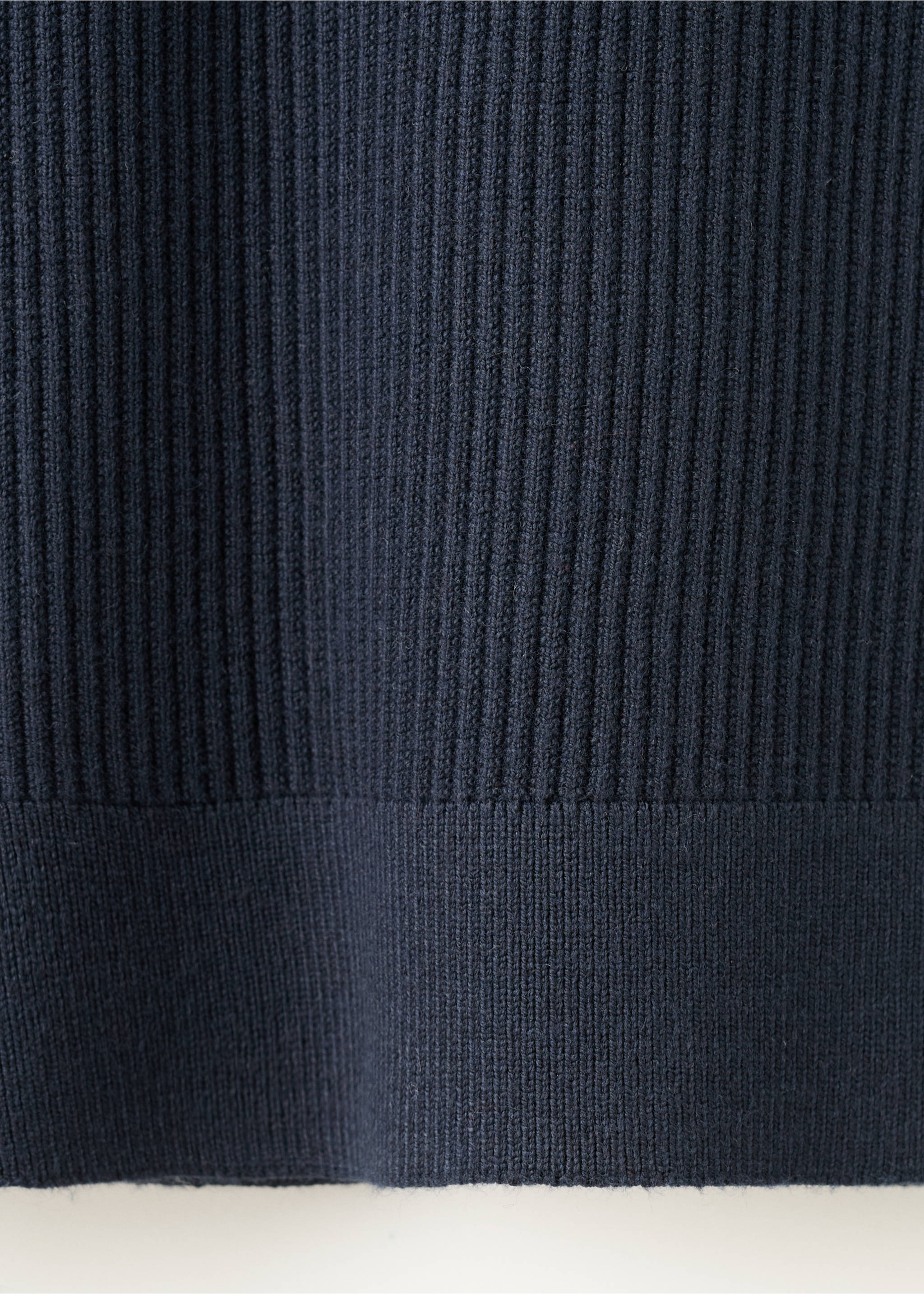 Fine rib-knit cotton sweater - Details of the article 0, Dark Navy. Ref: 27031288-00.