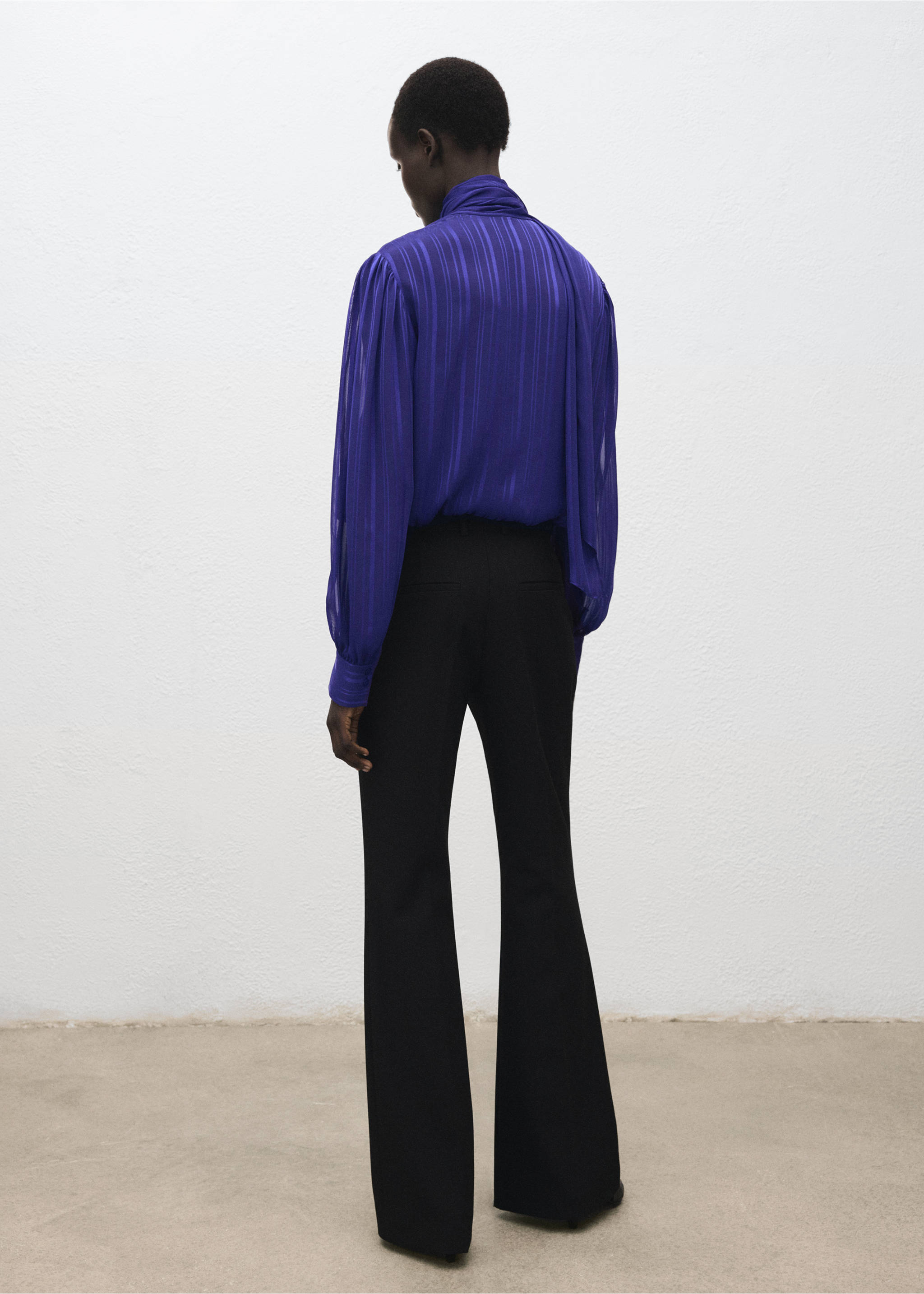 Blusa rayas fular - Reverso del artículo, Azul. Ref: 27031293-00.