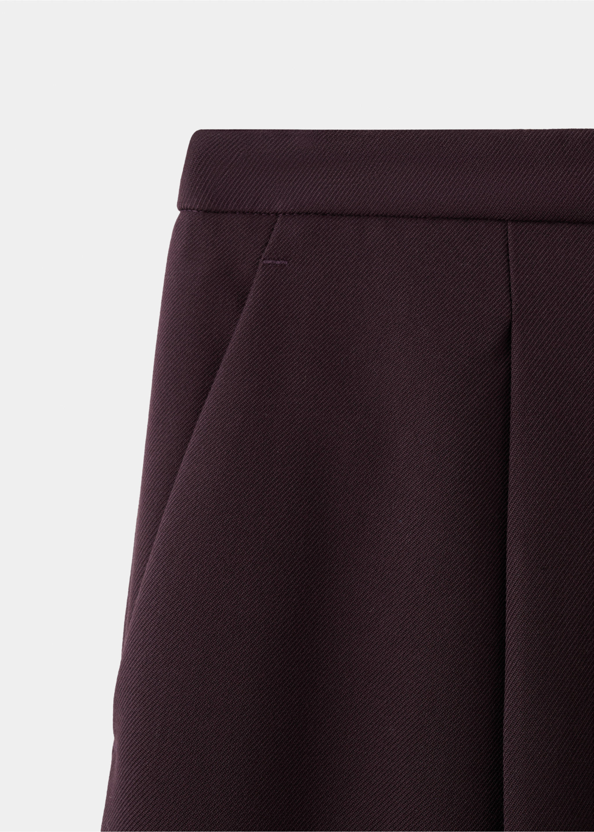 Wide leg mid-rise pleated trousers - Details of the article 0, Maroon. Ref: 27031294-00.