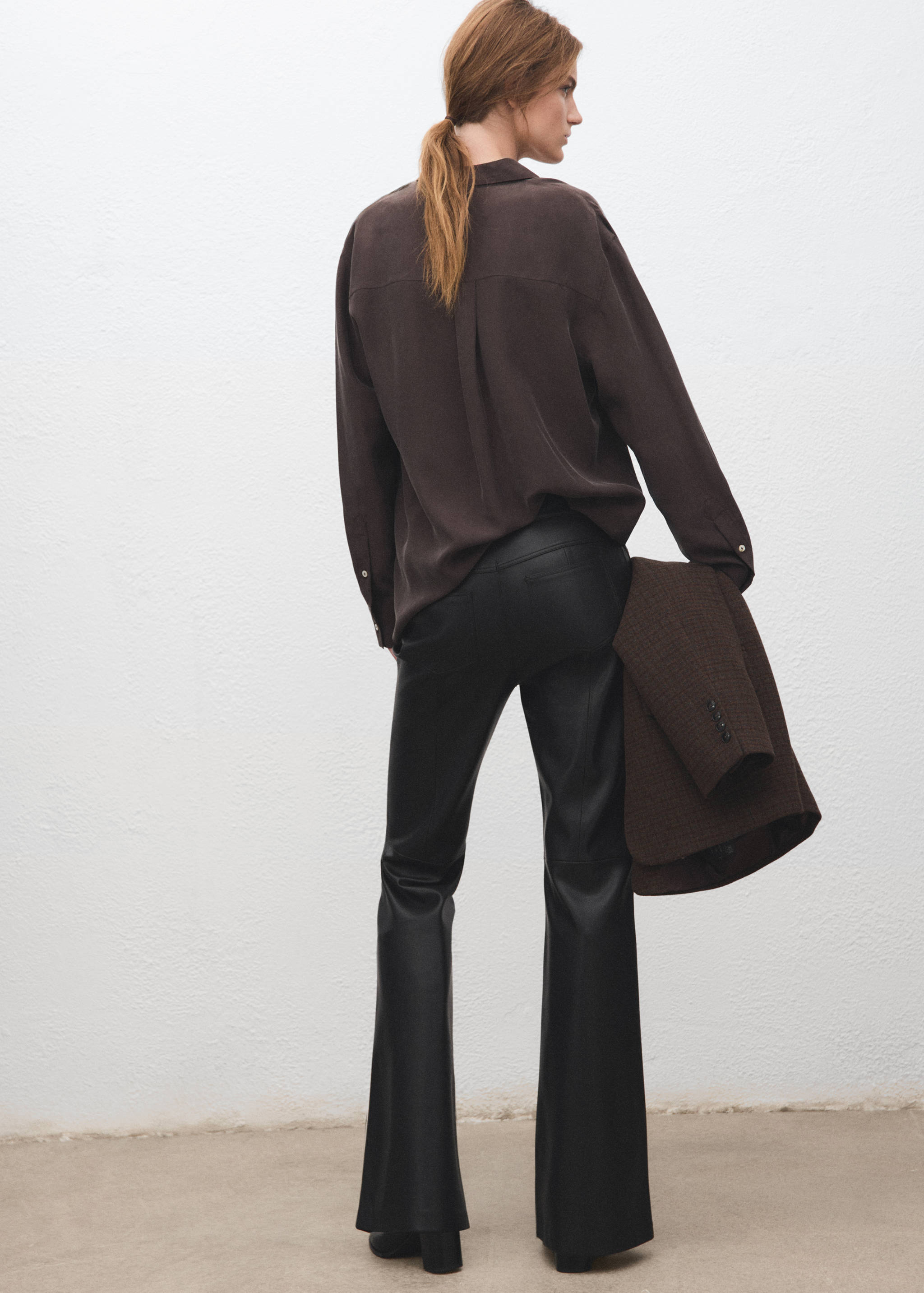 Faux-leather flared trousers - Reverse of the article