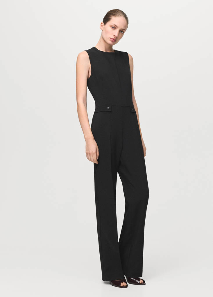 Long suit-style jumpsuit — Black