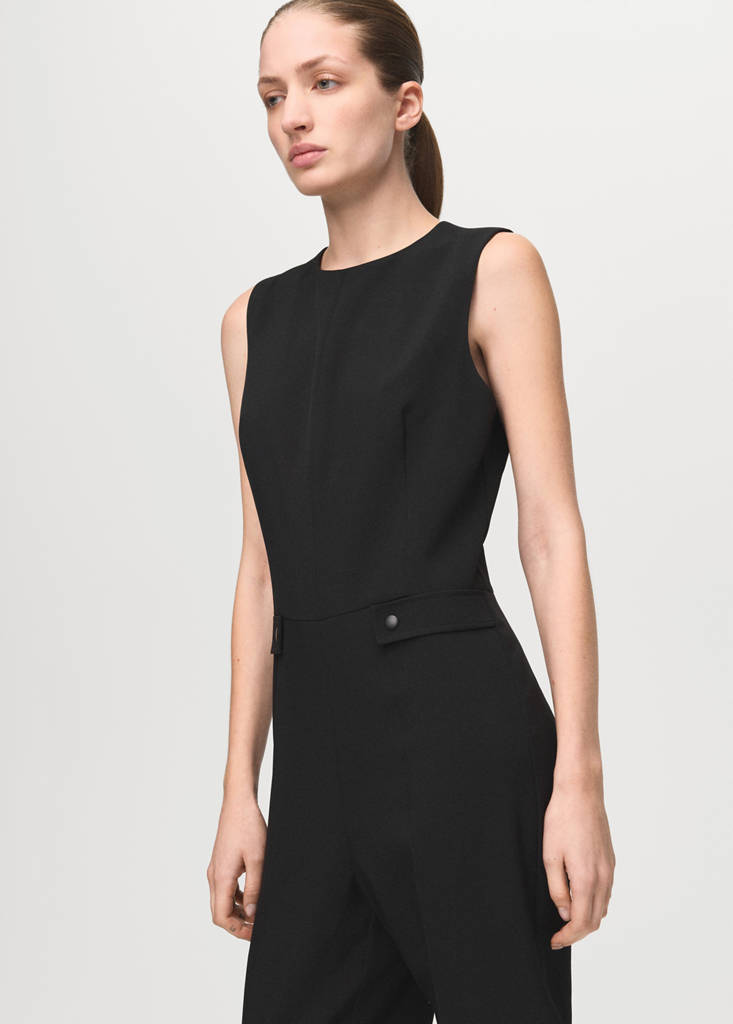 Long suit-style jumpsuit — Black