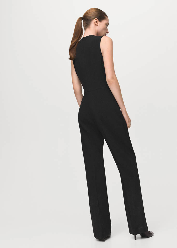 Long suit-style jumpsuit — Black