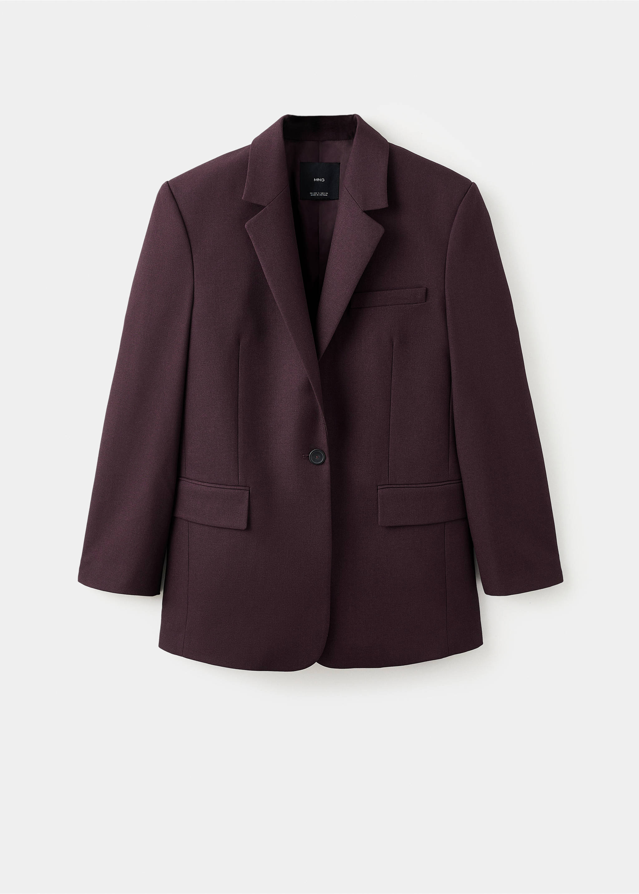 Blazer de costume droit avec poches à rabat - Article sans modèle, Lie de vin. Ref: 27031298-00.