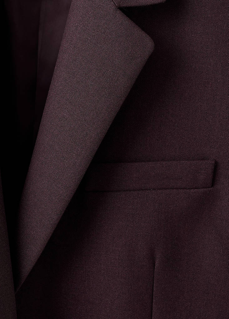 Straight suit jacket with lapel pockets — Wine