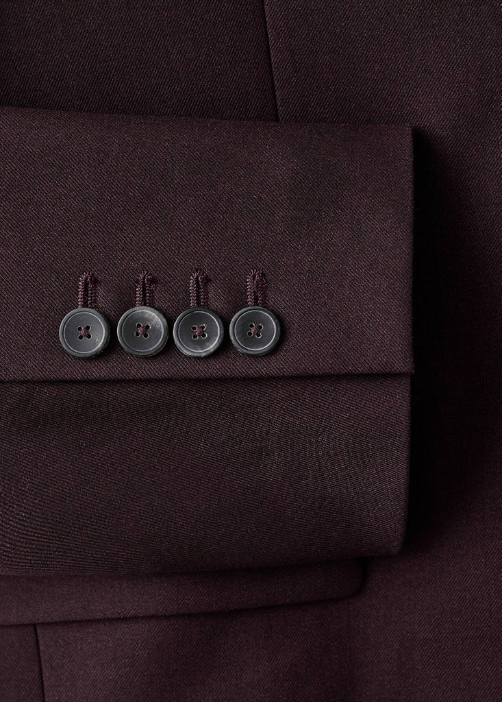 Straight suit jacket with lapel pockets — Wine