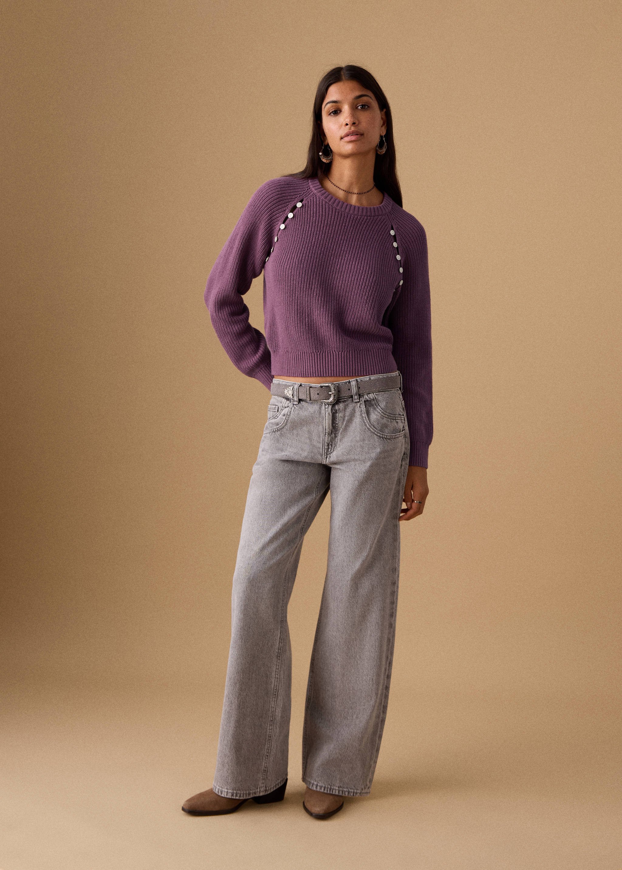 Buttons detail knit sweater - General plane