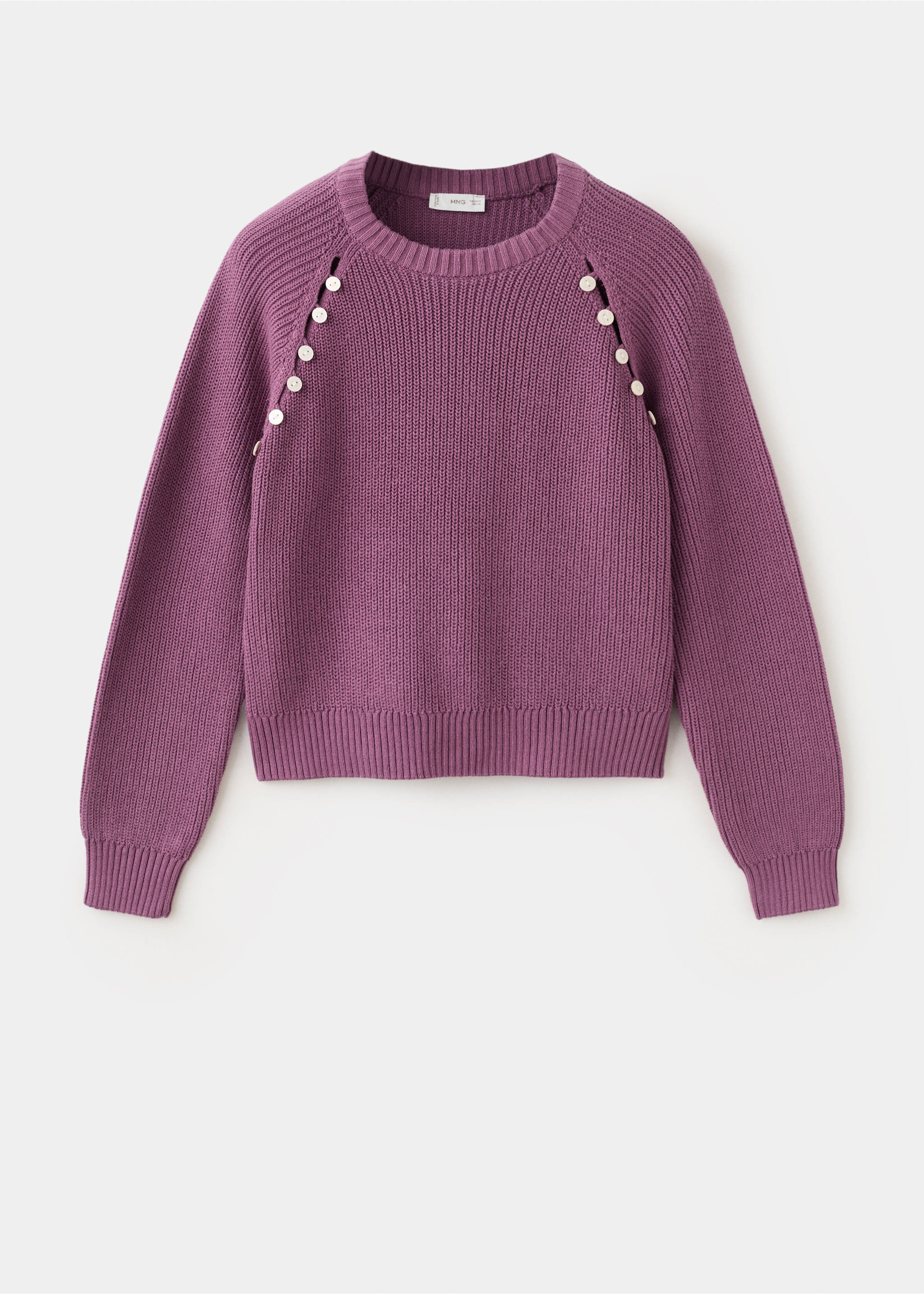 Buttons detail knit sweater - Article without model, Pink. Ref: 27031300-00.